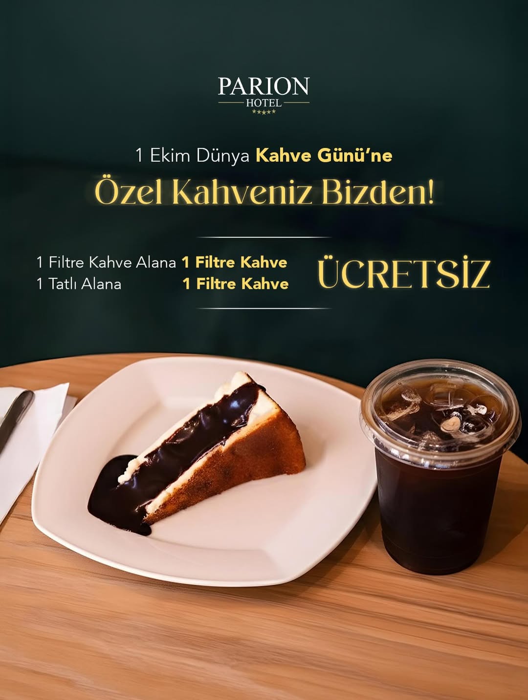 Parion Hotel, Dünya Kahve Günü'ne Özel İndirim Kampanyası Başlattı