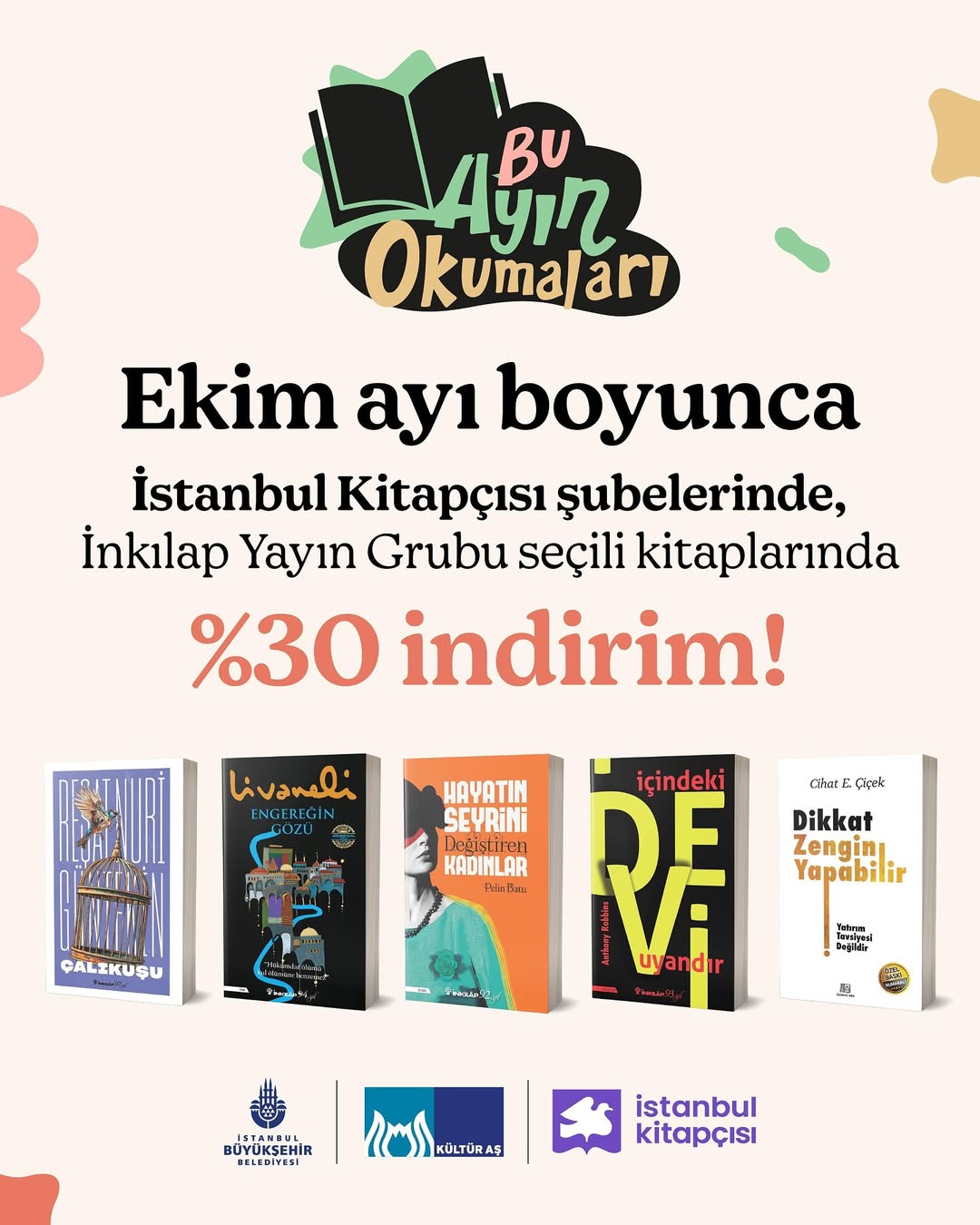 İBB Kültür AŞ'den Kitapseverlere Ekim Ayı İndirimi