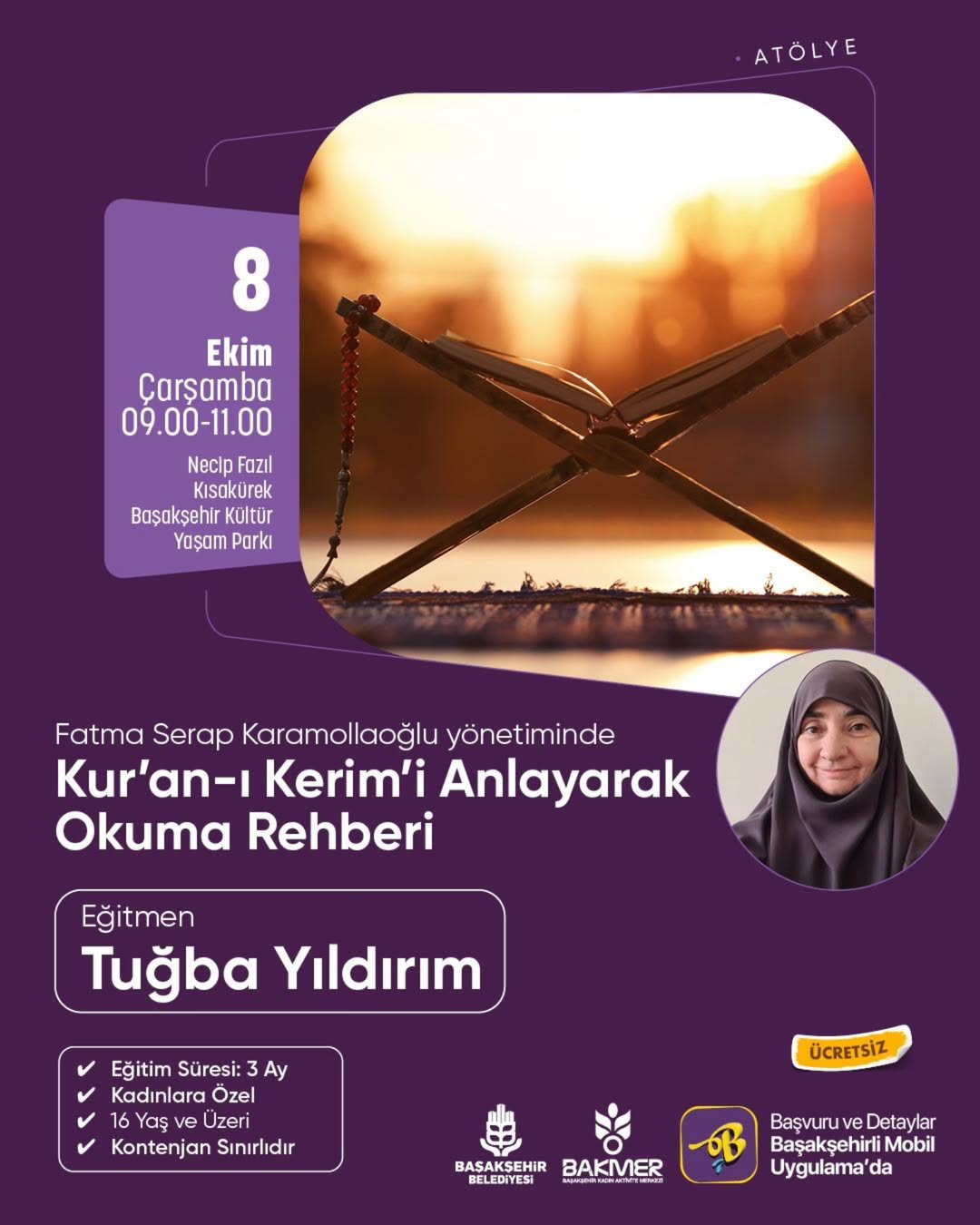 Başakşehir'de Kur'an-ı Kerim'i Anlama Eğitimi Başlıyor