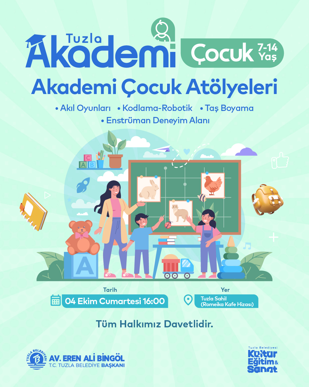 Tuzla'da Çocuklar İçin Sanat ve Bilim Atölyeleri Başlıyor