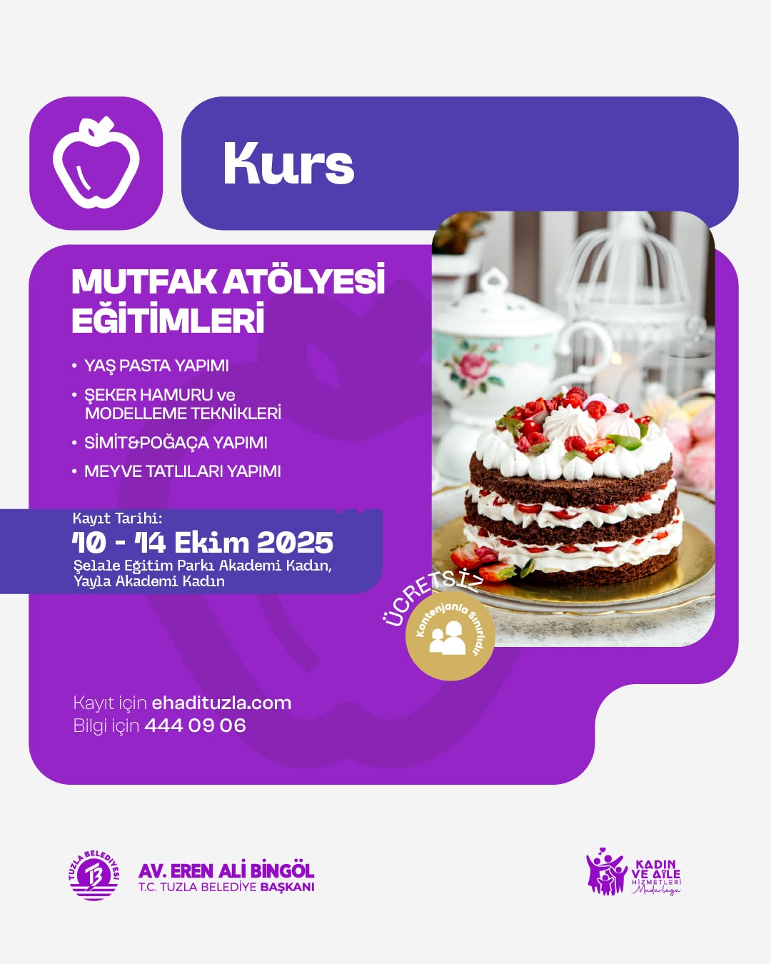 Tuzla'da Mutfak Atölyesi Eğitimleri Başlıyor