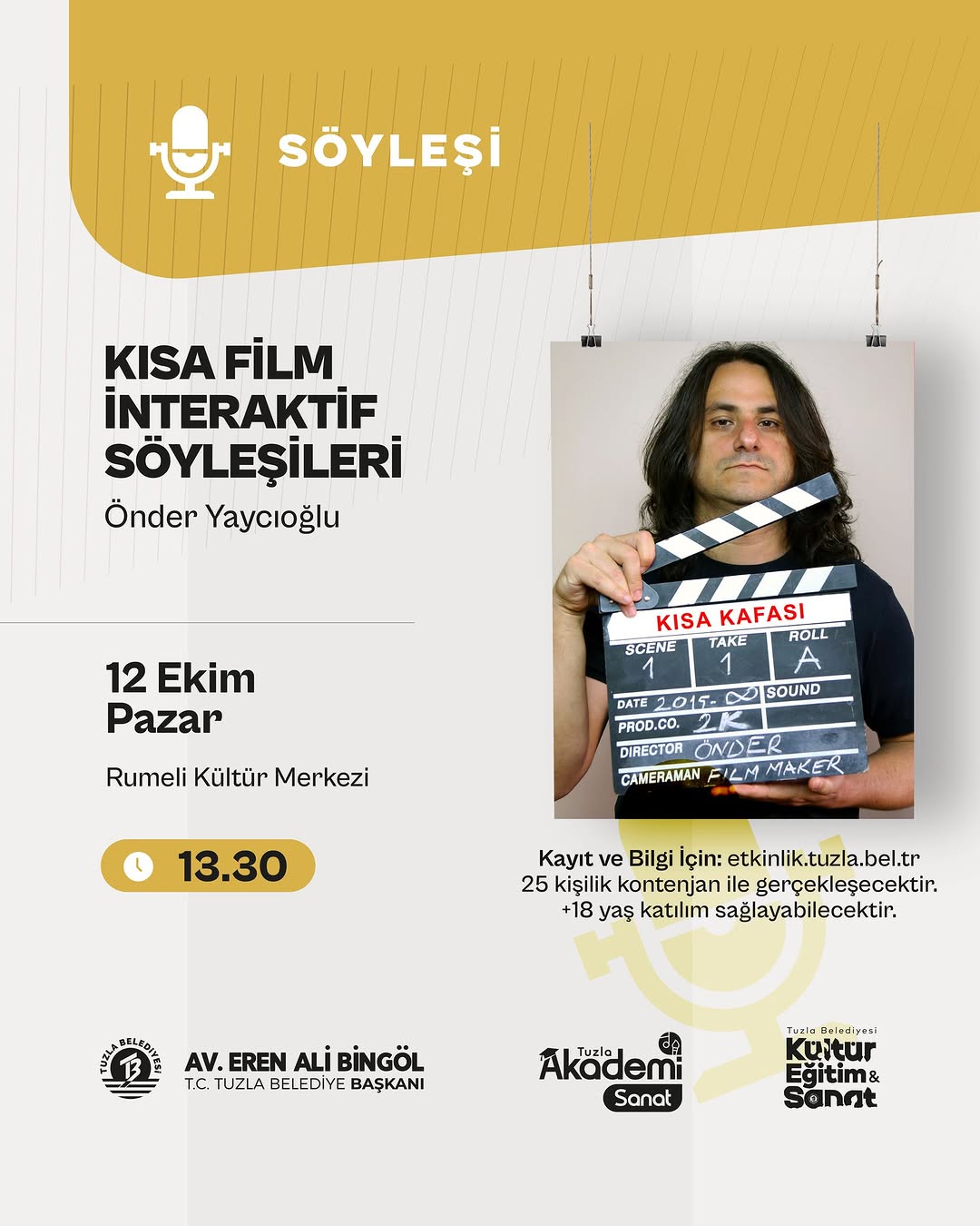 Tuzla'da Kısa Film Yaratım Süreci Söyleşisi Düzenleniyor