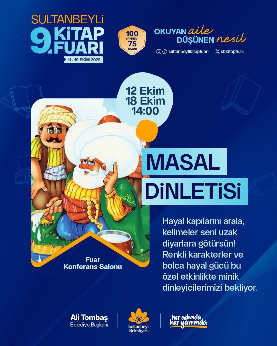 Sultanbeyli Kitap Fuarı'nda Çocuklara Özel Masal Dinletisi Düzenlenecek