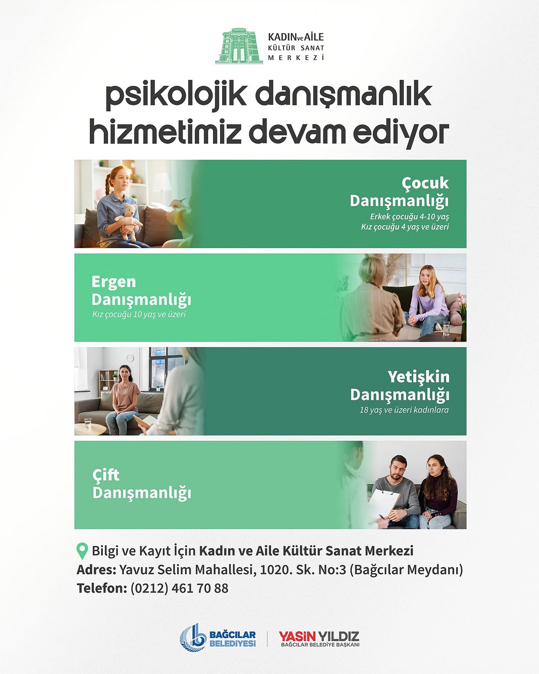 Bağcılar'da Ücretsiz Psikolojik Danışmanlık Hizmeti Sunuluyor
