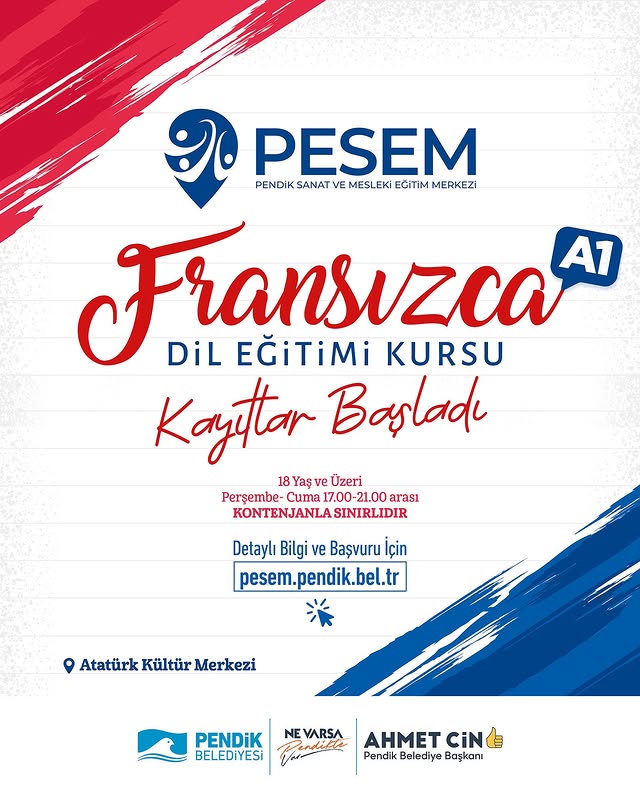 Pendik Sanat ve Mesleki Eğitim Merkezi'nde Fransızca Dil Eğitimi Kayıtları Başladı