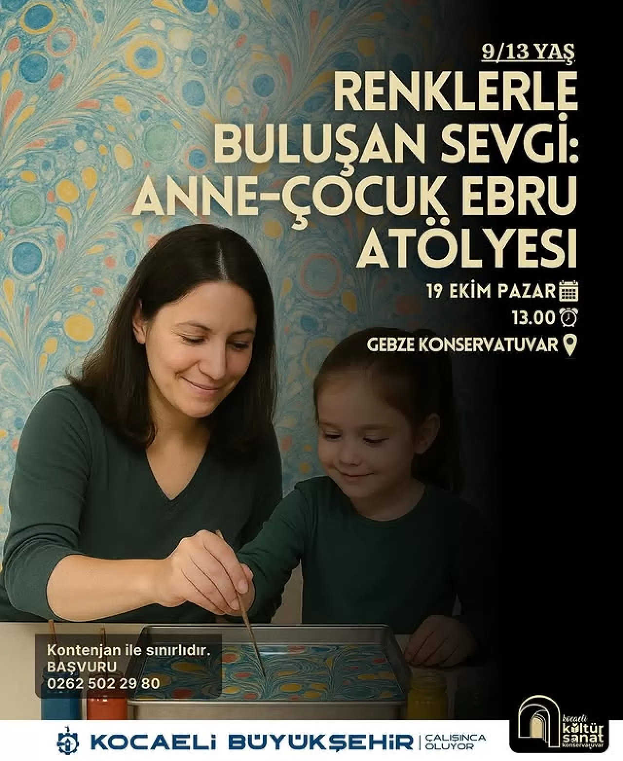 Gebze'de Anne ve Çocuklar İçin Ebru Atölyesi Düzenlenecek