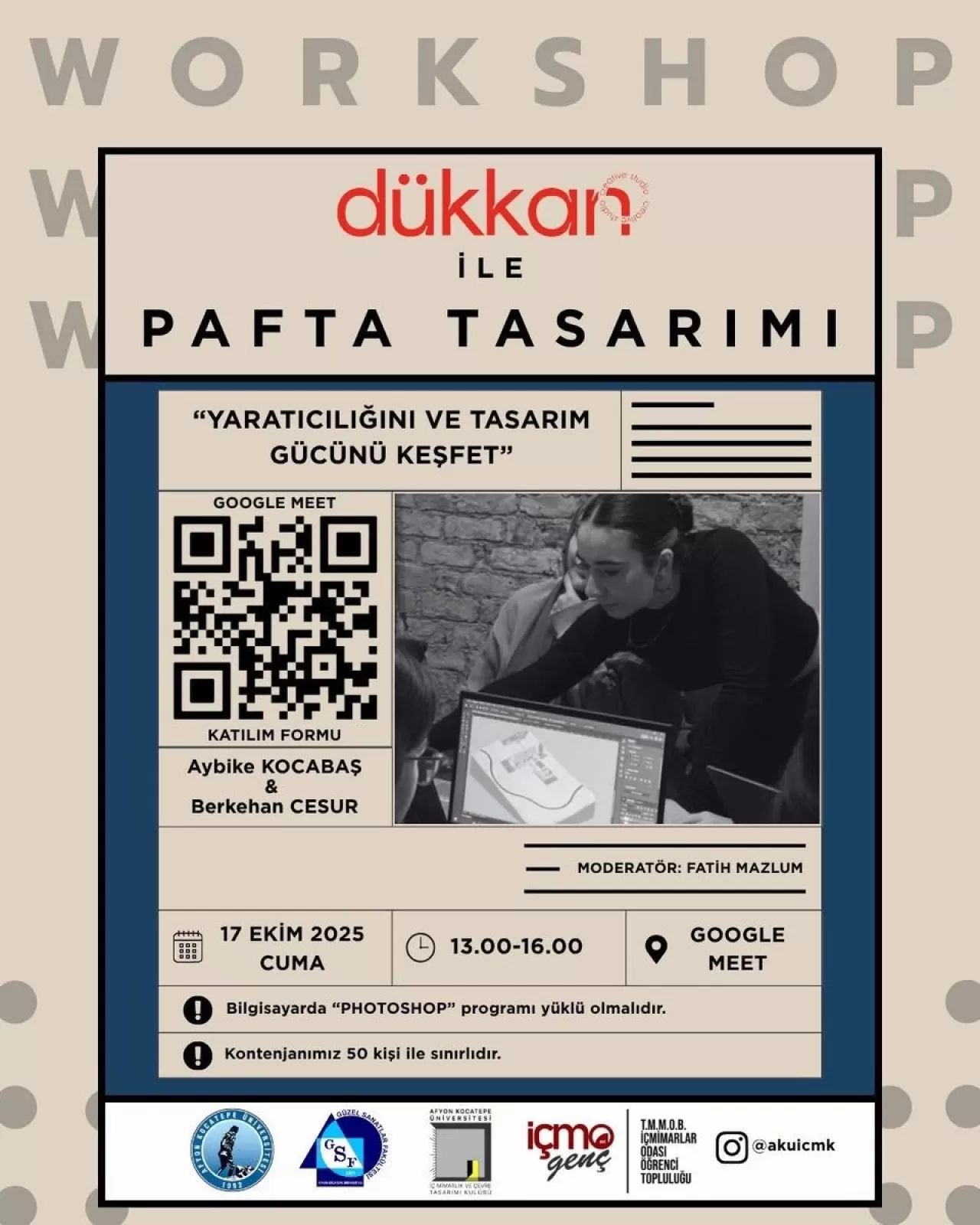 AKÜ'de Pafta Tasarımı Üzerine Çevrim İçi Atölye Düzenlendi