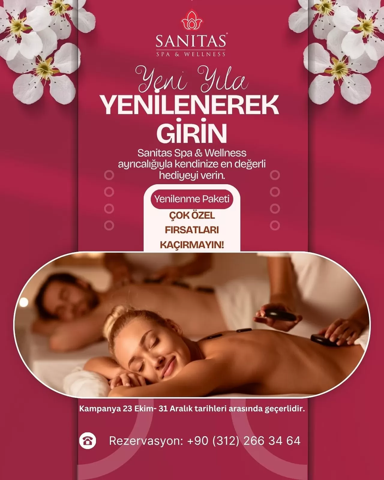 Hotel Bilkent, Yıl Sonu İçin Sanitas Spa & Wellness Kampanyası Başlattı