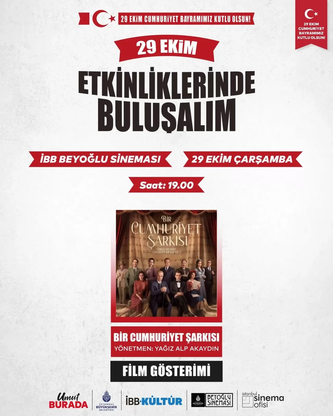 İBB, Cumhuriyet'in 102. Yılını Sinema Etkinlikleriyle Kutluyor
