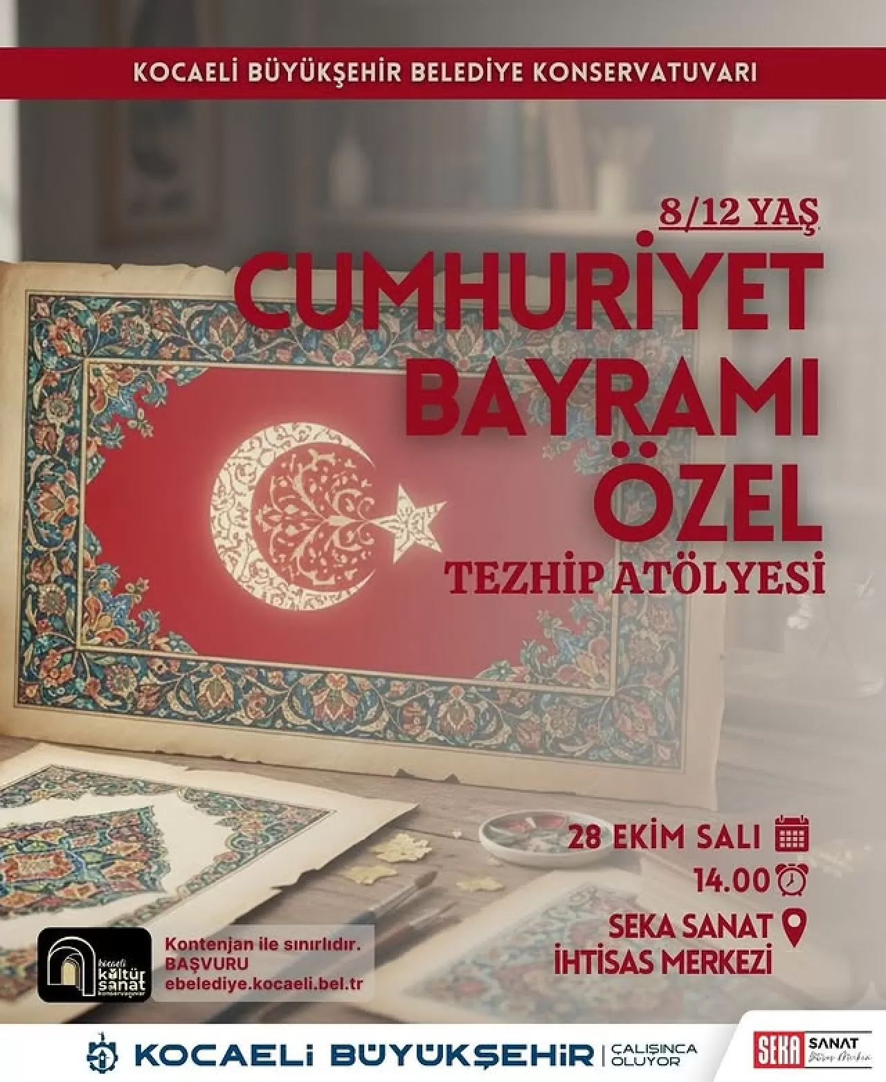 Kocaeli'de Çocuklar İçin Cumhuriyet Bayramı'na Özel Tezhip Atölyesi