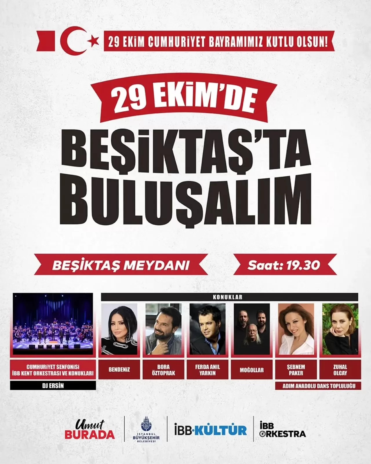 İBB, Cumhuriyet'in 102. Yılını Beşiktaş ve Bağcılar'da Konserlerle Kutluyor