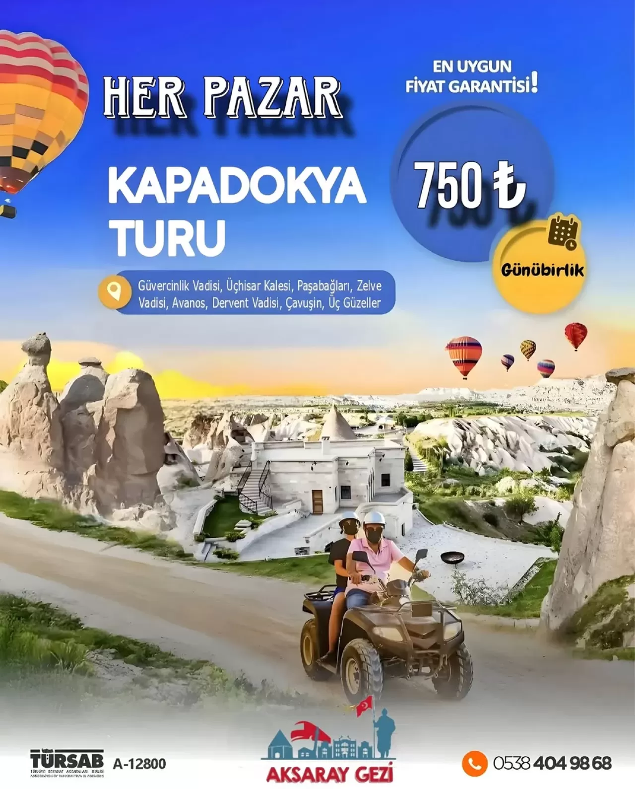 Aksaray Çıkışlı Kapadokya Turları Her Pazar Düzenlenecek