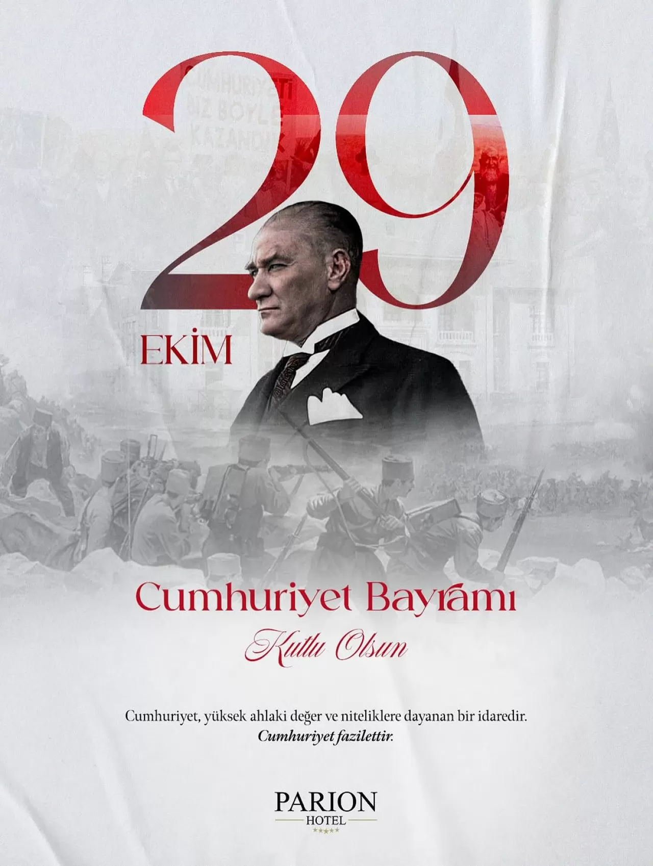 Parion Hotel'den 29 Ekim Cumhuriyet Bayramı Mesajı
