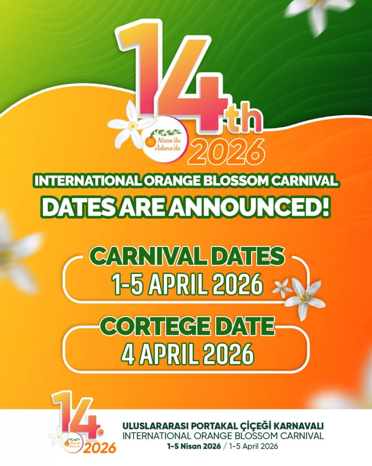 Uluslararası Portakal Çiçeği Karnavalı'nın 2026 Tarihleri Açıklandı