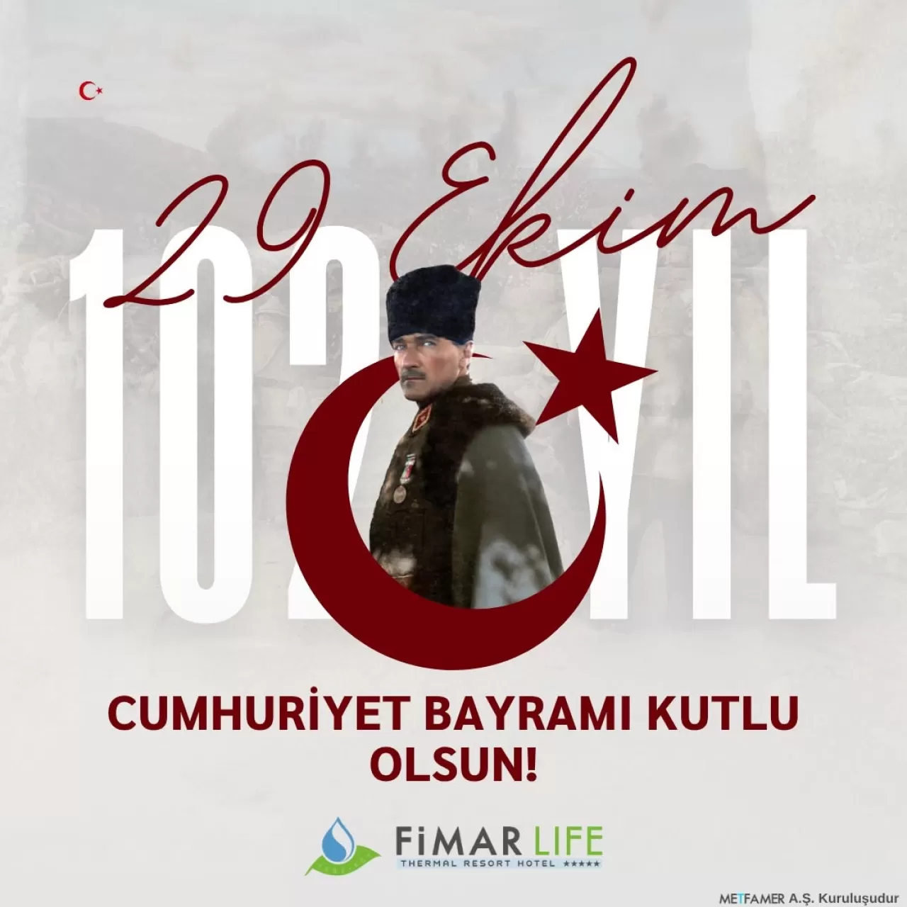 FimarLife Thermal Resort Hotel'den 29 Ekim Cumhuriyet Bayramı Mesajı