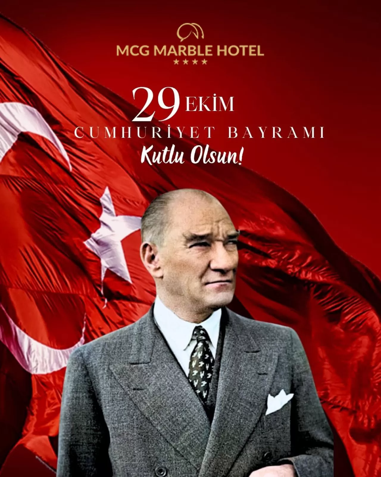 MCG Çakmak Termal Otel'de Cumhuriyet'in 102. Yılı Kutlandı