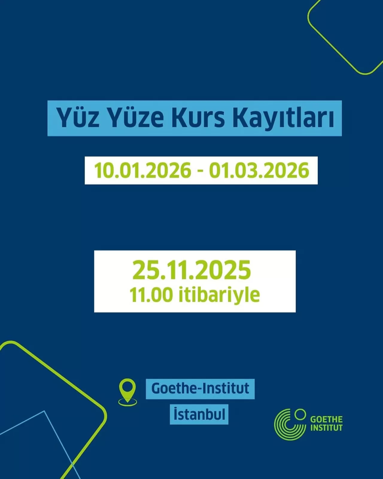 Goethe-Institut İstanbul'da 2026 Almanca Kurs Kayıtları Başlıyor